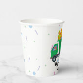 かわいいベビー恐竜の卵ごみトラック誕生日部 紙コップ (右)