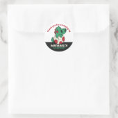 かわいいベビー恐竜の卵子供の誕生日パーティー ラウンドシール (バッグ)