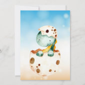 かわいいベビー恐竜の幼児の誕生日パーティー 招待状 (裏面)