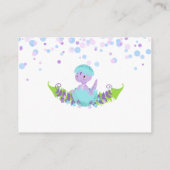 *~*かわいいベビー恐竜の赤ちゃんシャワーが本を持ってくる エンクロージャーカード (裏面)