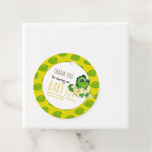 かわいいベビー恐竜ハッチシャワーパーティージュラシック フェイバータグ (インサイチュ)