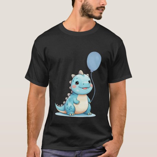 かわいいベビー恐竜バビサウルス誕生日 Tシャツ (正面)