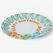 かわいいベビー恐竜パーティープレート ペーパープレート (アングル)