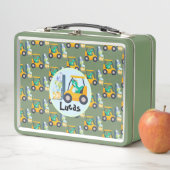 かわいいベビー恐竜建築トラックボーイB2S メタルランチボックス (インサイチュ)