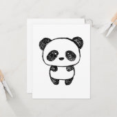 かわいいベビー描パンダin木炭 – Amanda Roos カード (正面/裏面インサイチュ)