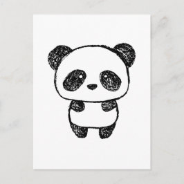 かわいいベビー描パンダin炭#3はがき ポストカード