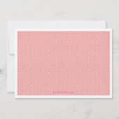 かわいいベビー服が糸に並ぶ女の子のベビーシャワー 招待状 (裏面)