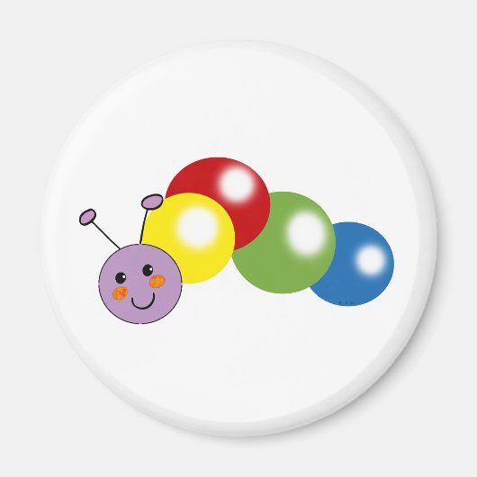 かわいいベビー毛虫 マグネット (正面)