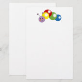 かわいいベビー毛虫 便箋 (正面/裏面)