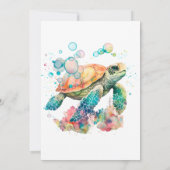 かわいいベビー水中 招待状 (裏面)