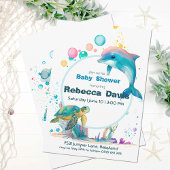 かわいいベビー水中 招待状