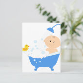 かわいいベビー浴槽 インビテーションポストカード (スタンド正面)