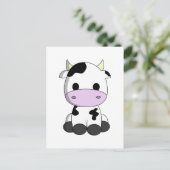 かわいいベビー牛の漫画 ポストカード (スタンド正面)