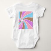 かわいいベビー牛の飲みボバかわいい漫画 ベビーボディスーツ (裏面)