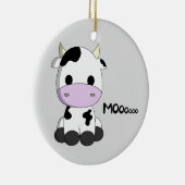 かわいいベビー牛漫画の子供 セラミックオーナメント (右)