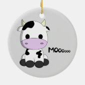 かわいいベビー牛漫画の子供 セラミックオーナメント (裏面)