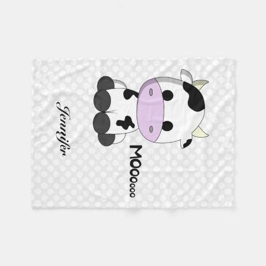 かわいいベビー牛漫画は一流のフリースブランケットをからかいます フリースブランケット (正面(横))