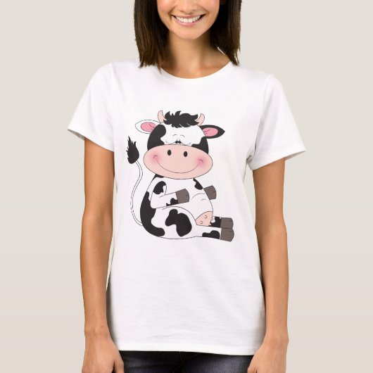 かわいいベビー牛漫画 Tシャツ (正面)