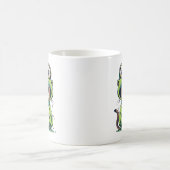 かわいいベビー猫とカエル帽子 コーヒーマグカップ (中央)