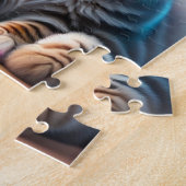 かわいいベビー猫とレインボーとネオン ジグソーパズル (側面)