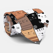 かわいいベビー猫パターン首のタイ ネクタイ (ロール)