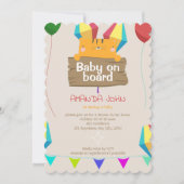 かわいいベビー猫ベビーシャワー 招待状 (正面)