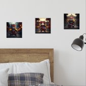 かわいいベビー猫忍者プリントセット3 (寝室)