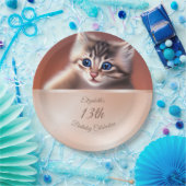 かわいいベビー猫 |カスタム誕生日紙プレート ペーパープレート (パーティー)