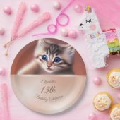かわいいベビー猫 |カスタム誕生日紙プレート ペーパープレート (パーティー)