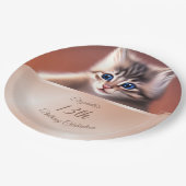 かわいいベビー猫 |カスタム誕生日紙プレート ペーパープレート (アングル)