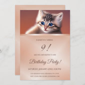 かわいいベビー猫 |バラ金ゴールドガールズ招待状 招待状 (正面/裏面)