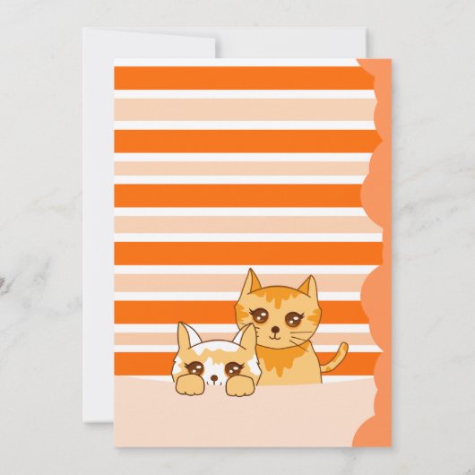 かわいいベビー猫、ベビーシャワー招待状 招待状 (裏面)