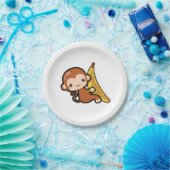 かわいいベビー猿のほんの少しバナナ ペーパープレート (パーティー)