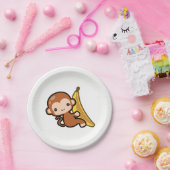 かわいいベビー猿のほんの少しバナナ ペーパープレート (パーティー)