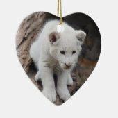 かわいいベビー白いライオン セラミックオーナメント (右)