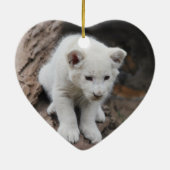 かわいいベビー白いライオン セラミックオーナメント (裏面)