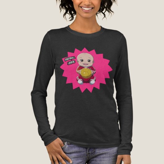 かわいいベビー着用のサッカー選手の服装 トライブレンドＴシャツ (正面)