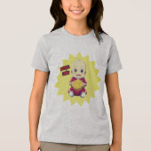 かわいいベビー着用のサッカー選手の服装 トライブレンドTシャツ (正面)