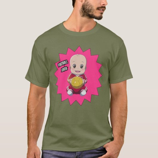 かわいいベビー着用サッカー選手の衣装Tシャツ Tシャツ (正面)