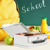 かわいいベビー蝶とピンクの花縁ど メタルランチボックス