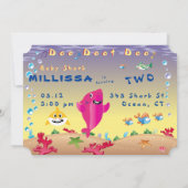 かわいい🦈ベビー誕生日シャーク海パーティー 招待状 (裏面)