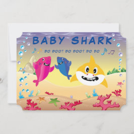 かわいい🦈ベビー誕生日シャーク海パーティー 招待状