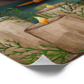 かわいいベビー読ダックの本アーパーソナライズされたト ポスター (角)