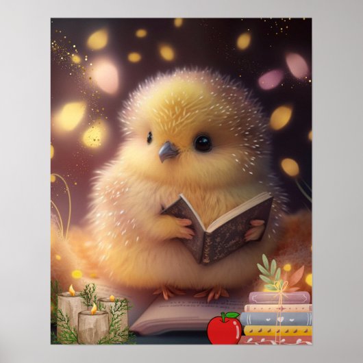 かわいいベビー読チックの本アート子供部屋 ポスター (正面)