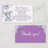 かわいいベビー象のカードの代わりに予約を依頼 エンクロージャーカード (正面/裏面)