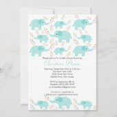 かわいいベビー象の男の子のベビーシャワー招待状 招待状 (正面)