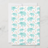 かわいいベビー象の男の子のベビーシャワー招待状 招待状 (裏面)