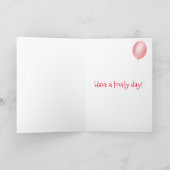 かわいいベビー象の誕生日の年齢カード(ピンク) カード (内部)