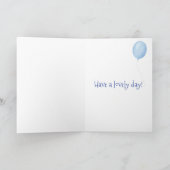 かわいいベビー象の誕生日の年齢カード(bliue) カード (内部)