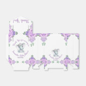 かわいいベビー象ガールパープルフローラ紙プレート フェイバーボックス (折り畳みなし)